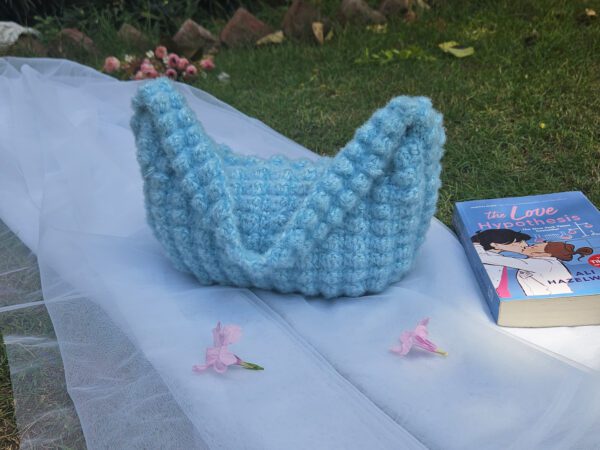 Blue Bubble Crochet Bag